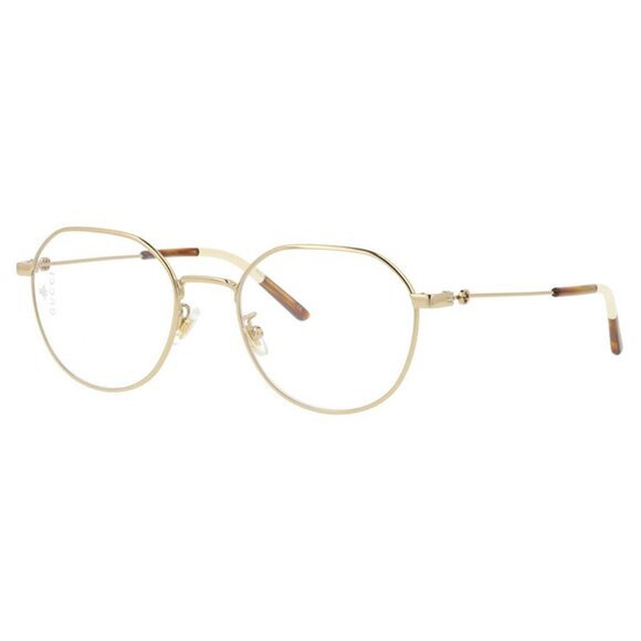 NEW GUCCI ROUND EYEGLASSES GUCCI GG0684O 001 GOLD CLEAR EYEWEAR - Picture 1 of 3